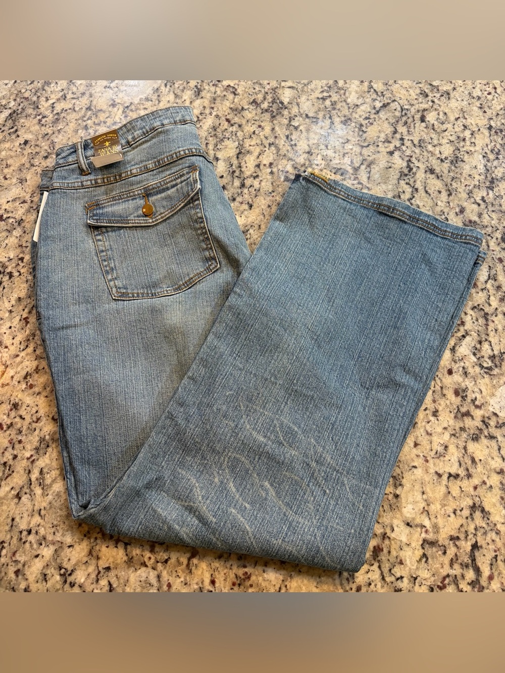 Zana Di Light Blue Flared Wide-Leg Jeans
